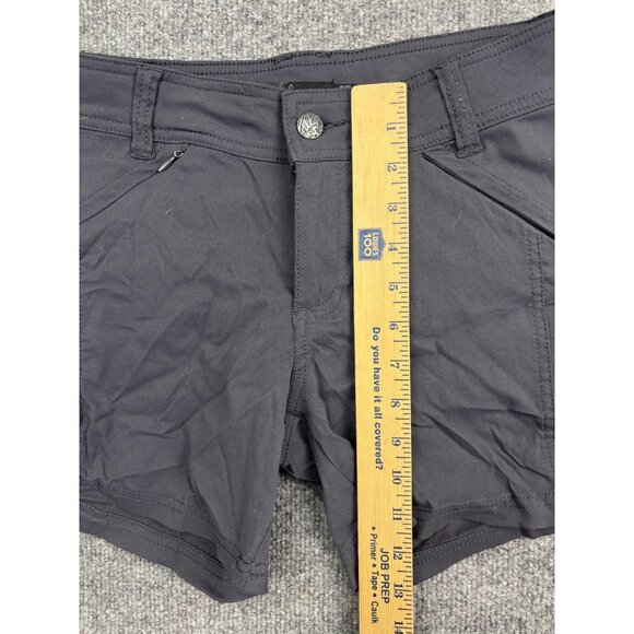 prAna Shorts Womens 4 Gray Nylon Stretch Hiking Travel Zip Pockets Drawstring - Picture 4 of 7